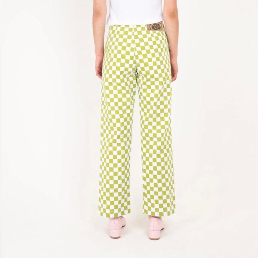 Holiday the Label Green Checkered Pants